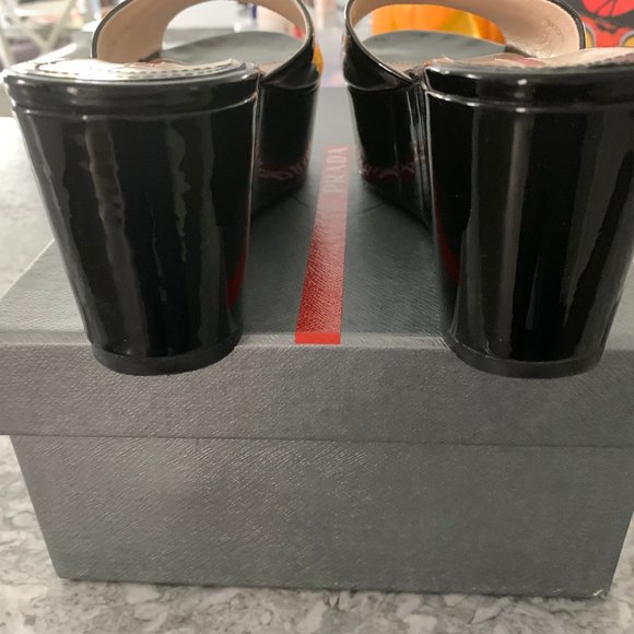 Prada Black Patent Platform Sandals-37.5/7.5-8 - Picture 8 of 12